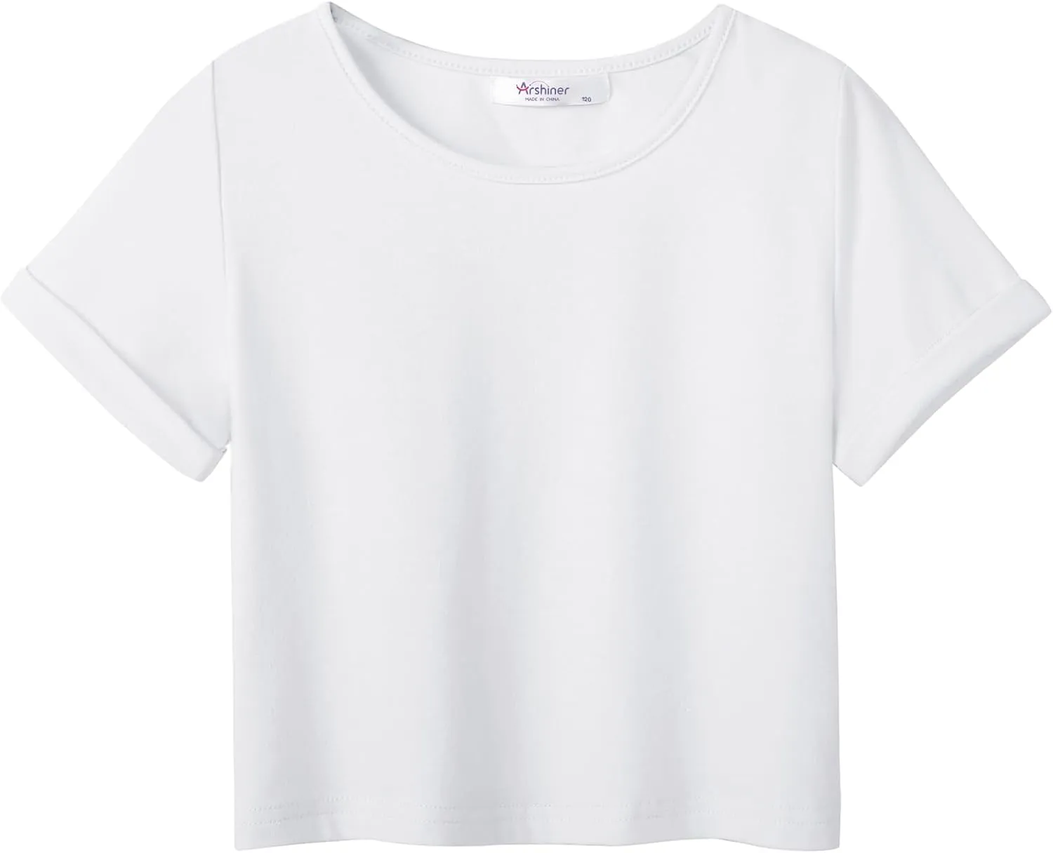 Arshiner Girls Crop Tops Short Sleeve Tie Dye Summer T Shirt Crewneck Rolled Cuffs Fashion Shirts Tee