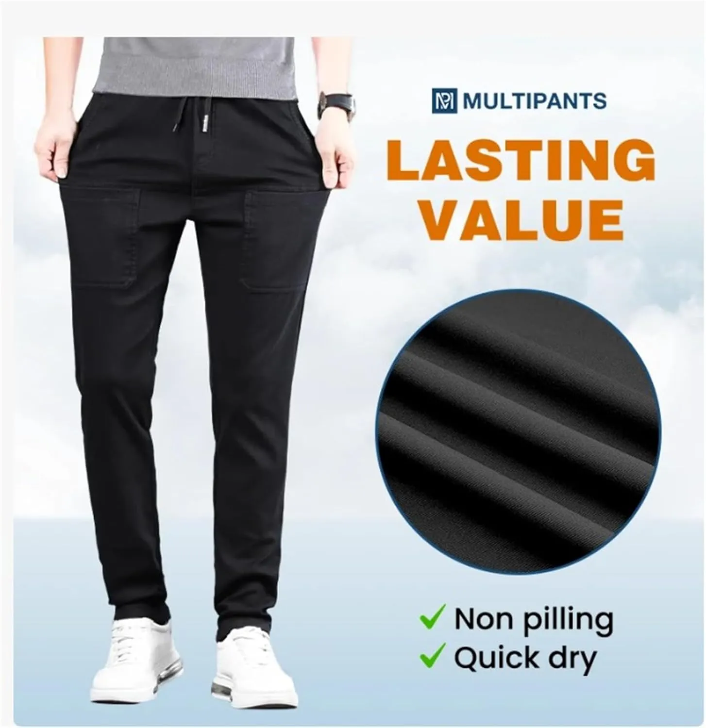Manzera Stretch Cargo Pants, Men Comfy Multi Pants, Multipants-High Stretch Multi-Pocket Cargo Pants-Dark Grey||4XL