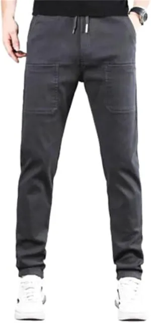 Manzera Stretch Cargo Pants, Men Comfy Multi Pants, Multipants-High Stretch Multi-Pocket Cargo Pants-Dark Grey||4XL