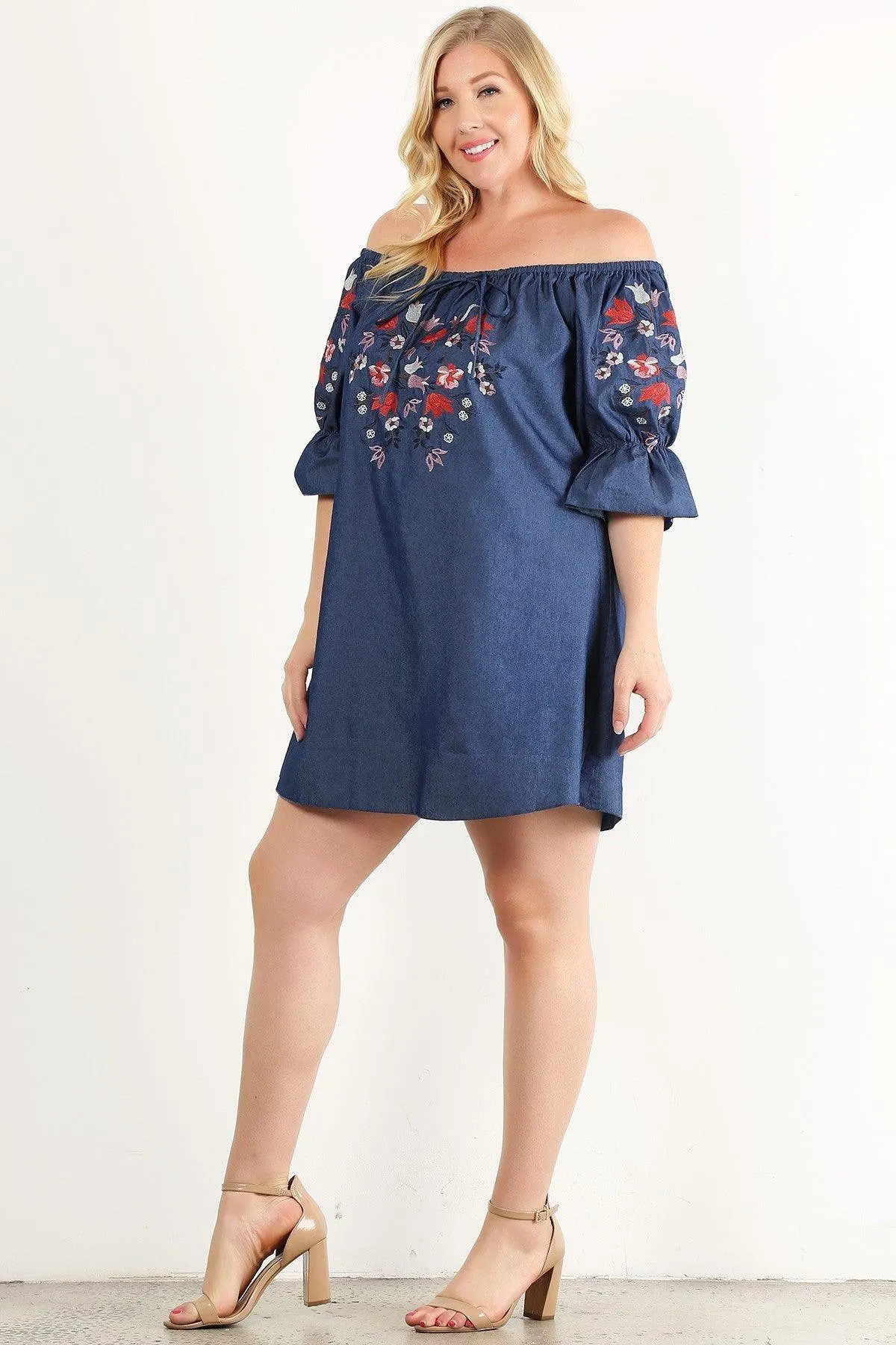 Off Shoulder Short Dress Plus Size