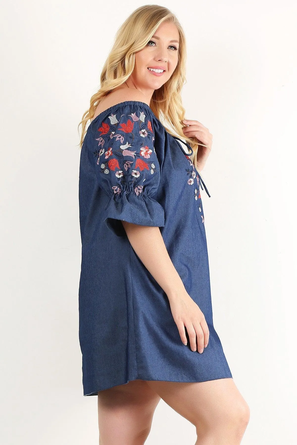 Off Shoulder Short Dress Plus Size