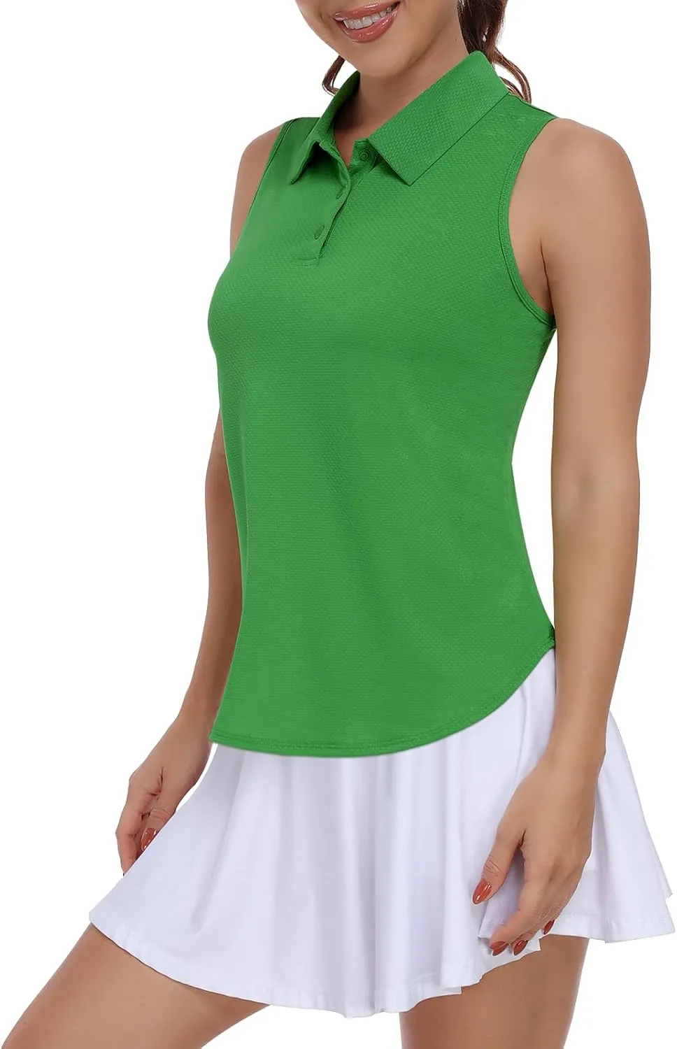 Women Golf Shirt UPF 50  Tennis Sleeveless Collared Polo Shirt Dry Fit Racerback Workout Tank Tops