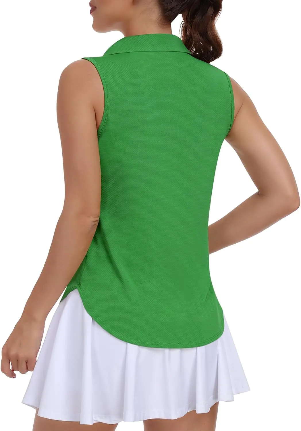 Women Golf Shirt UPF 50  Tennis Sleeveless Collared Polo Shirt Dry Fit Racerback Workout Tank Tops
