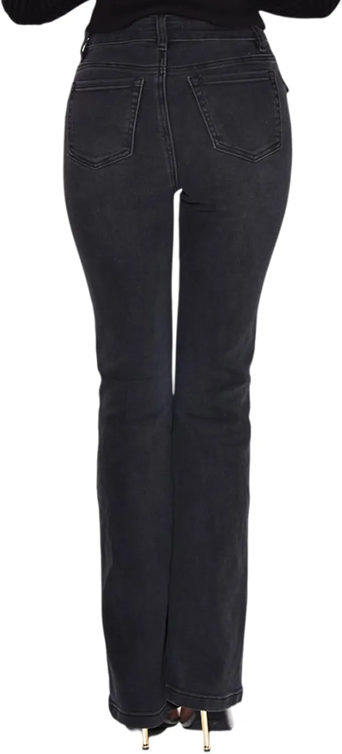 Women's Casual Denim Jeans Skinny Straight Leg High Waist Stretchy Denim Pants